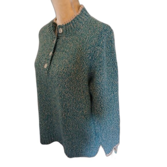 The Tog Shop Women’s Sweater Size L Heather Green Knit Pullover Acrylic Button - Picture 3 of 5